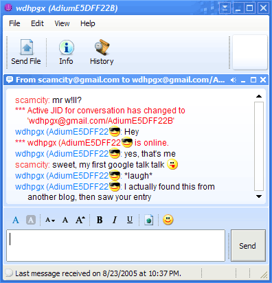 Google Talk Conversation